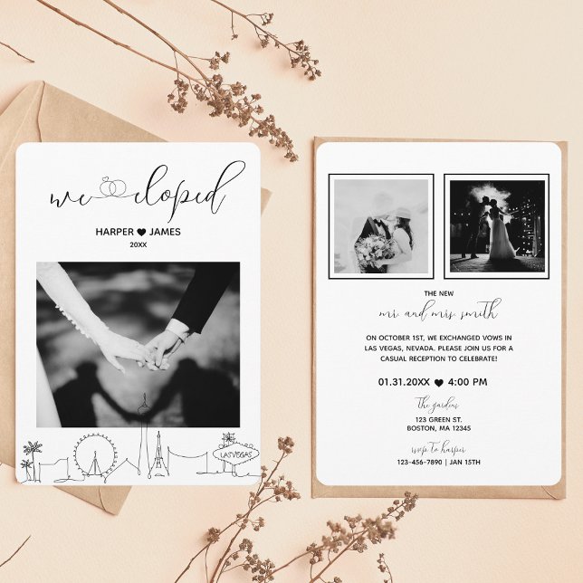 Modern Elopement Reception Invite | Vegas (Creator Uploaded)