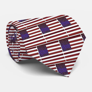 Modern Embossed American Flag Tie