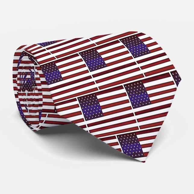 Modern Embossed American Flag Tie (Rolled)