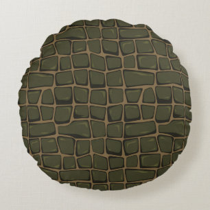 Modern Embossed Crocodile Skin Round Pillow