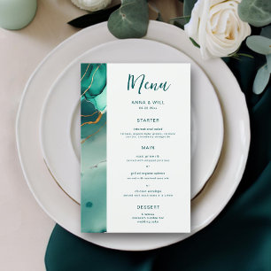 Modern Emerald Gold Waves Elegant Beach Wedding 