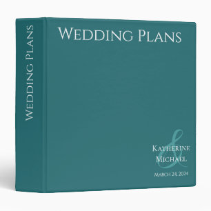 Modern Emerald Green and White-Wedding Plans- Binder