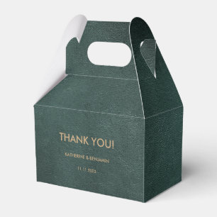Modern Emerald Green Black Elegant Wedding Favor Box