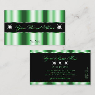 Modern Emerald Green Black Sparkle Jewels Stylish  Business Card