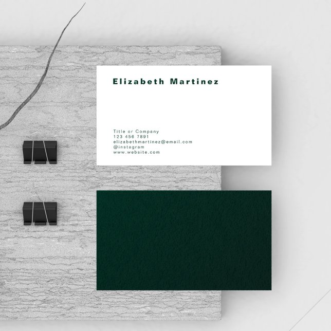 Modern Emerald Green Front and Back Personalized Business Card (Creator Uploaded)