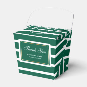 Modern Emerald Green Gold Wedding Thank You Favor Box
