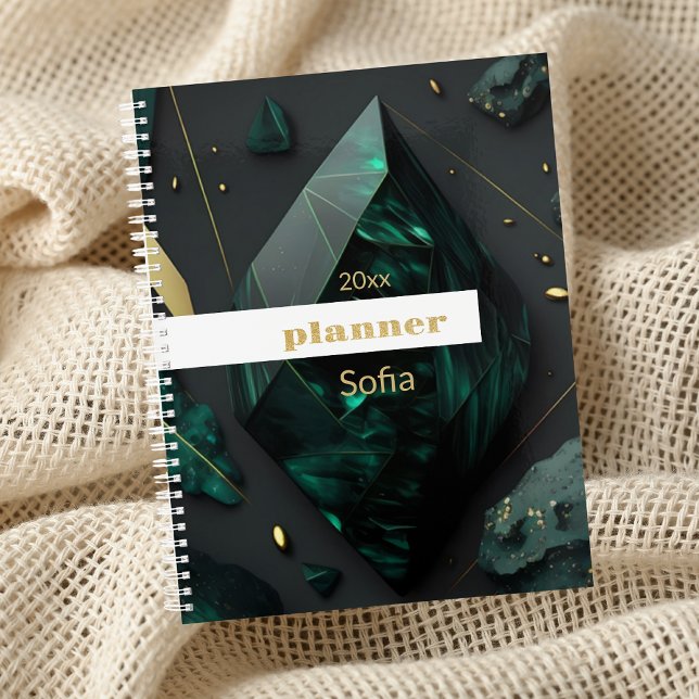Modern Emerald Green Name Weekly & Monthly Planner (Creator Uploaded)