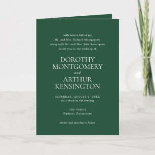 Modern Emerald Green QR Code Elegant Wedding Invitation