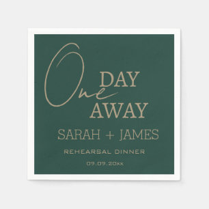Modern Emerald Green Rehearsal Dinner Wedding Napkin