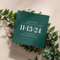 Modern emerald green simple minimalist wedding