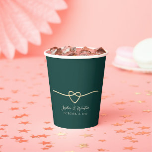 Modern Emerald Green Wedding Paper Cups