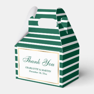 Modern Emerald Green Wedding Thank You Favor Box