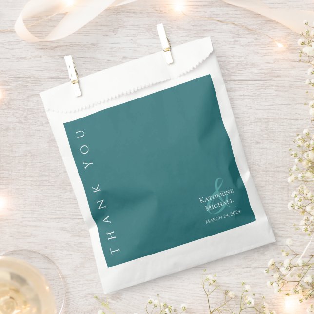 Modern Emerald Green-Wedding Thank you-  Favour Bag (Clipped)