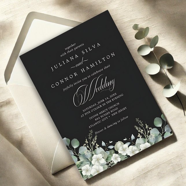 Modern Emerald Greenery Wedding invitation (Creator Uploaded)