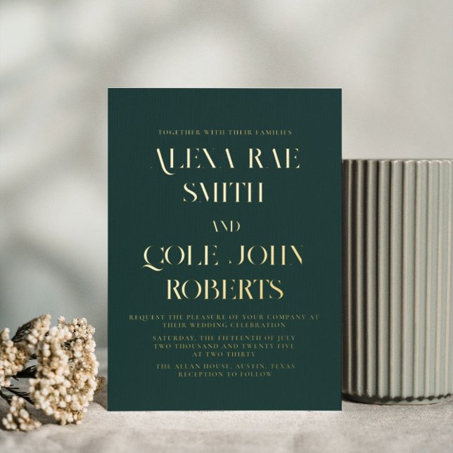 Modern Emerald Hunter Green Chic Wedding Gold (Creator Uploaded)