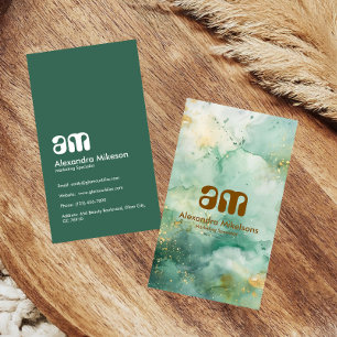 Modern Emerald Marble Business Card