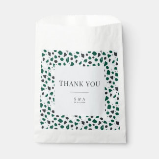 Modern Emerald Terrazzo & Confetti Favour Bag