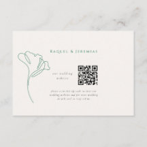 Modern Emerald Wedding Website Enclosure Card