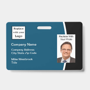 Modern Employe Company Logo ID Badge