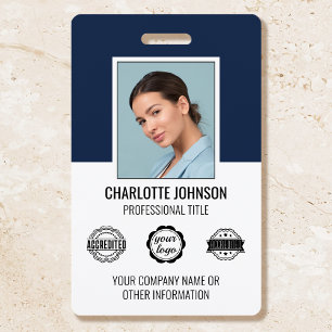 Modern Employee Business ID Security Blue Badge
