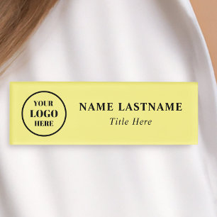 Modern Employee Business Logo yellow Staff  Name Tag