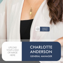 Modern Employee Custom Logo Navy Blue White