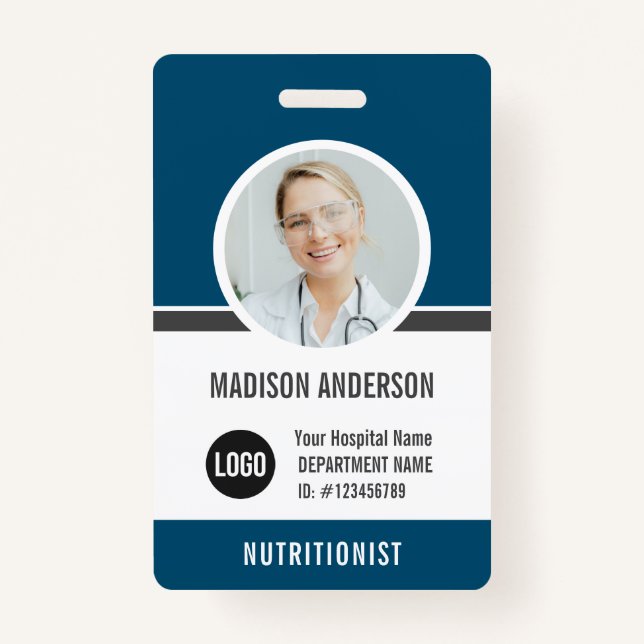 Modern Employee ID Name Photo Badge (Front)