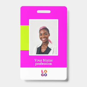 Modern Employee Logo, Photo, Qr Code, Name Badge