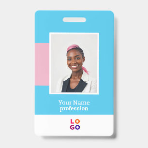 Modern Employee Logo, Photo, Qr Code, Name Badge