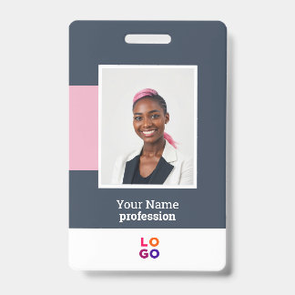 Modern Employee Logo, Photo, Qr Code, Name Badge