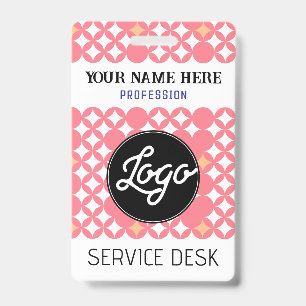 Modern Employee Name Business Logo Staff Tag Badge