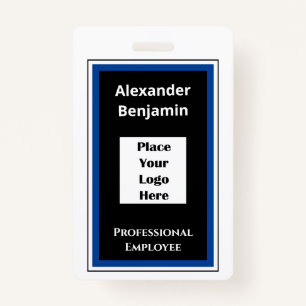 Modern Employee Name Logo Bar Code ID Badge