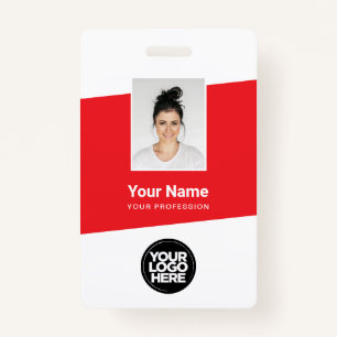Modern Employee Photo, Bar Code, Logo, Name Badge
