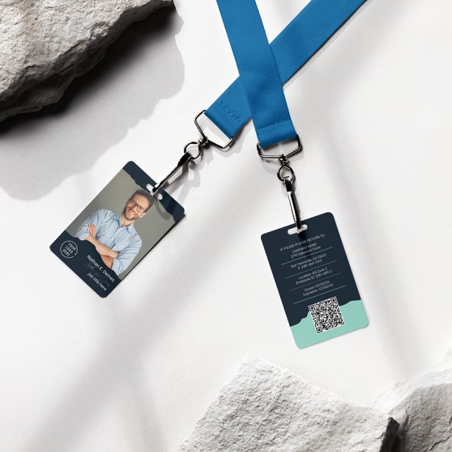 Modern Employee Photo ID Company Security QR Badge (Creator Uploaded)