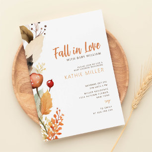 Modern Enchanting Fall Woodland Forest Baby Shower Invitation