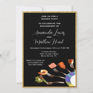 Modern Engagement Dinner Party (5x7)  Invitation