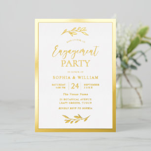 Modern Engagement Party Gold Leaf Elegant