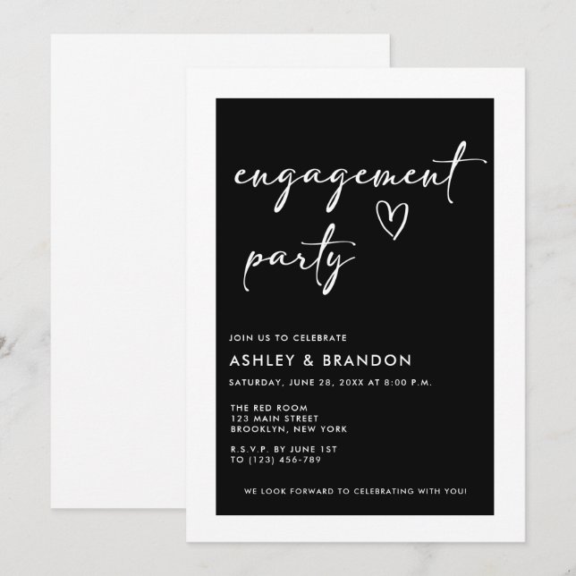 Modern Engagement Party Invitation (Front/Back)