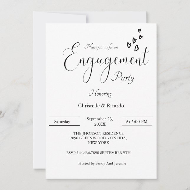 Modern Engagement Party Invitation, engament party Invitation (Front)