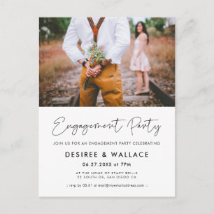 Modern engagement party photo invitation postcard