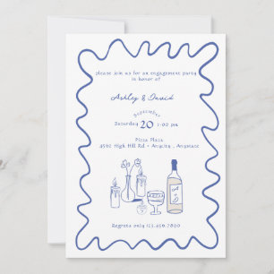 Modern Engagement   Whimsical Wedding Invitations