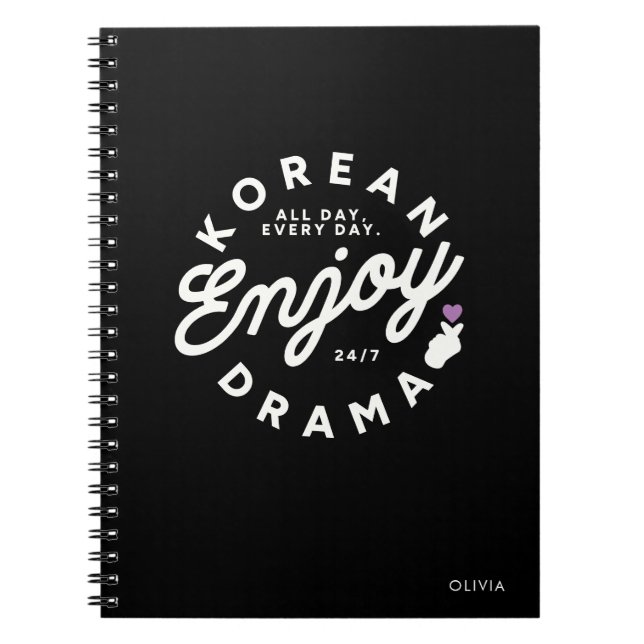 Modern Enjoy Korean Drama Lover Personalized Notebook (Front)