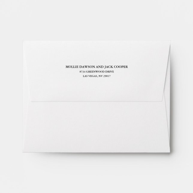 Modern Envelope With Return Address (Back (Top Flap))