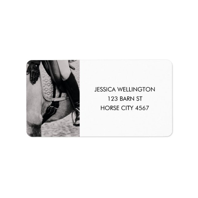 Modern Equestrian Horse Riding Photo Address Label (Front)
