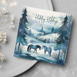 Modern Equestrian Winter Horses Holiday Card<br><div class="desc">Embrace the holiday spirit with our 'Modern Equestrian Winter Forest with Horses' card. Featuring stunning equestrian scene against a winter backdrop, this card captures the essence of the season. Share warm wishes with a touch of equestrian elegance. Perfect for horse lovers and all who appreciate the beauty of the holidays....</div>