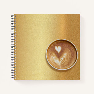 Modern Espresso Coffee Cup Photo Cool Golden Notebook