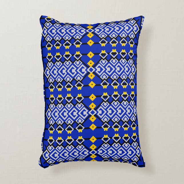 Modern ethnic geometric pattern accent pillow (Front(Vertical))