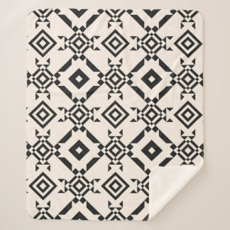 Modern ethnic ornament. Black and white vintage ge Sherpa Blanket