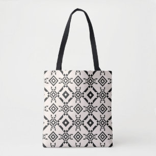 Modern ethnic ornament. Black and white vintage ge Tote Bag