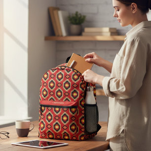 Modern Ethnic Pattern Personalized Name Printed Backpack